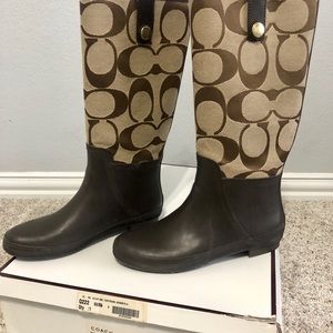 Coach espresso rain boots size 8